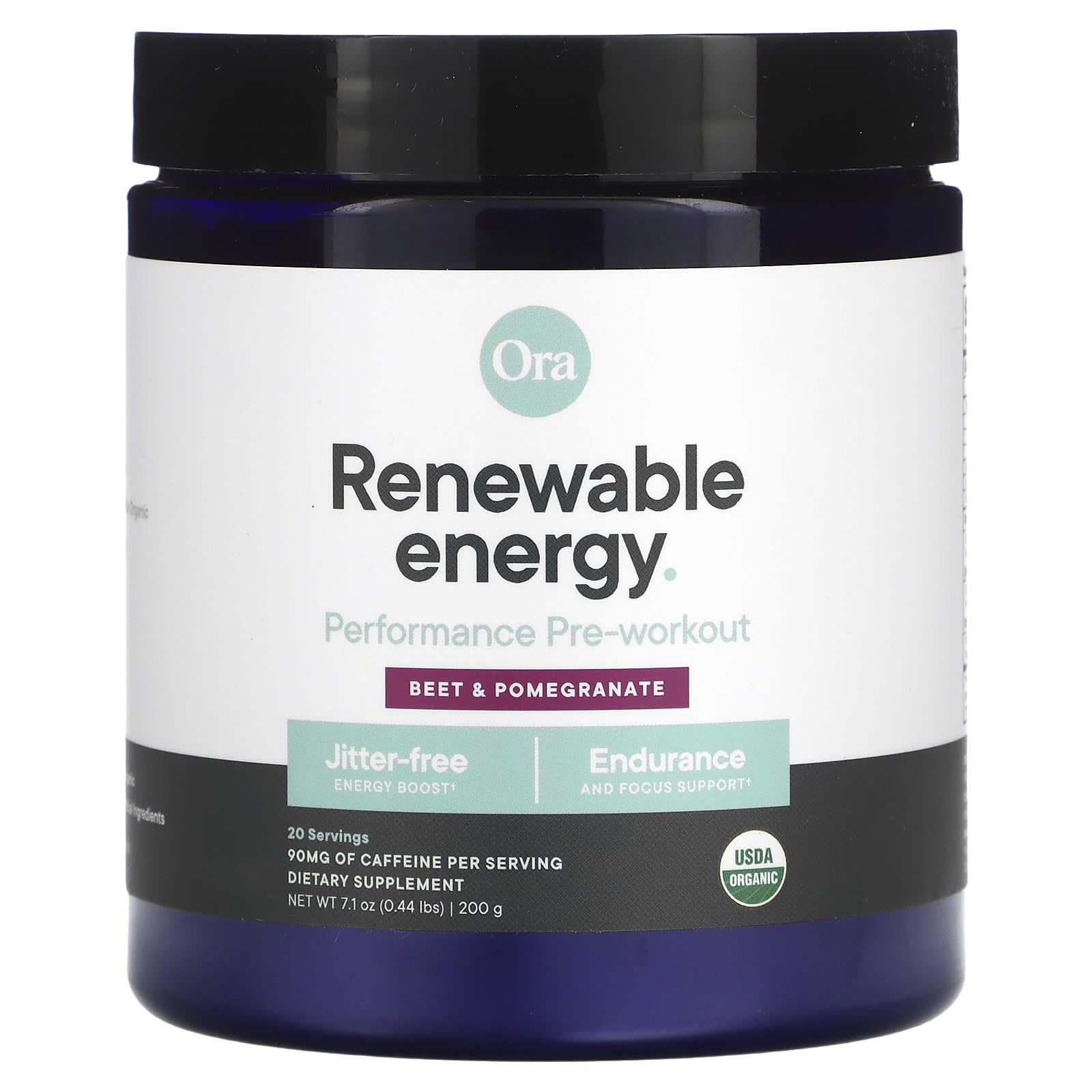 

Ora, Renewable Energy, Pre-Workout Performance, Beets & Pomegranate, 0.44 lb (200 g)