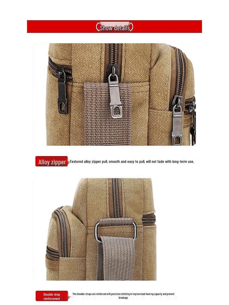 Sac bandoulière et sac à épaule multifonction en toile pour homme - Sac à main décontracté unisexe