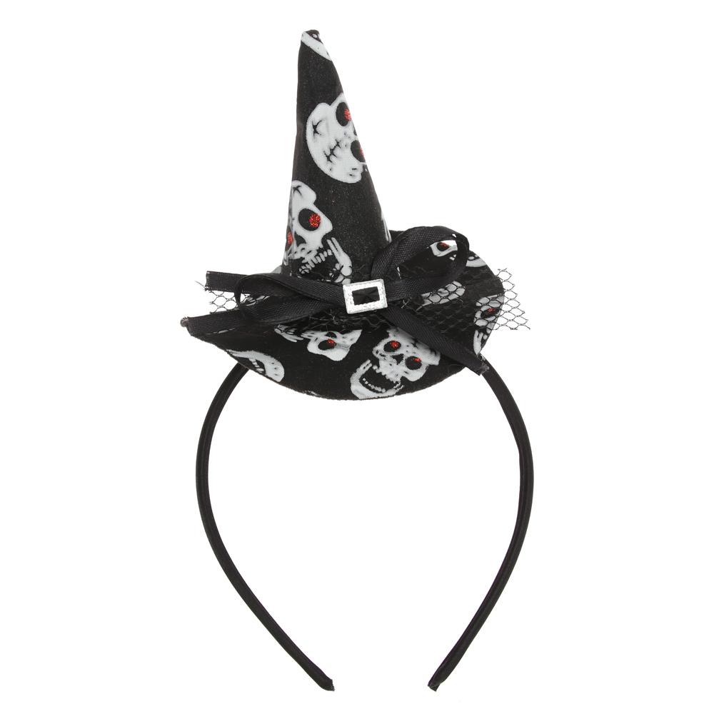 Pumpkin Witch Hat Festival Skull Headband Props Point Cap Performance Props Party Hairband Decor Headwear Halloween Headband