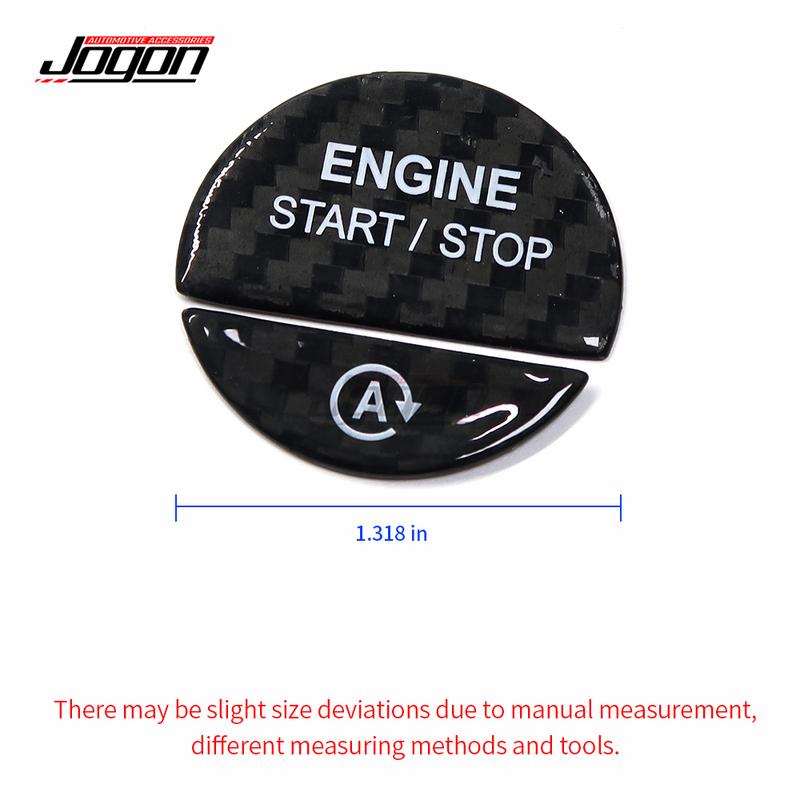 2pcs Auto Parts Carbon Fiber Car Interior Engine Start Stop Button Cover Trim For Mercedes Benz C S Class W206 W223  +