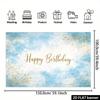 2D Elegant Watercolor Blue Happy Birthday Backdrop Banner Party Decoration