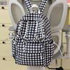 Schoolbag new small fresh plaid backpack female student Korean version high value literary schoolbag female junior high school backpack