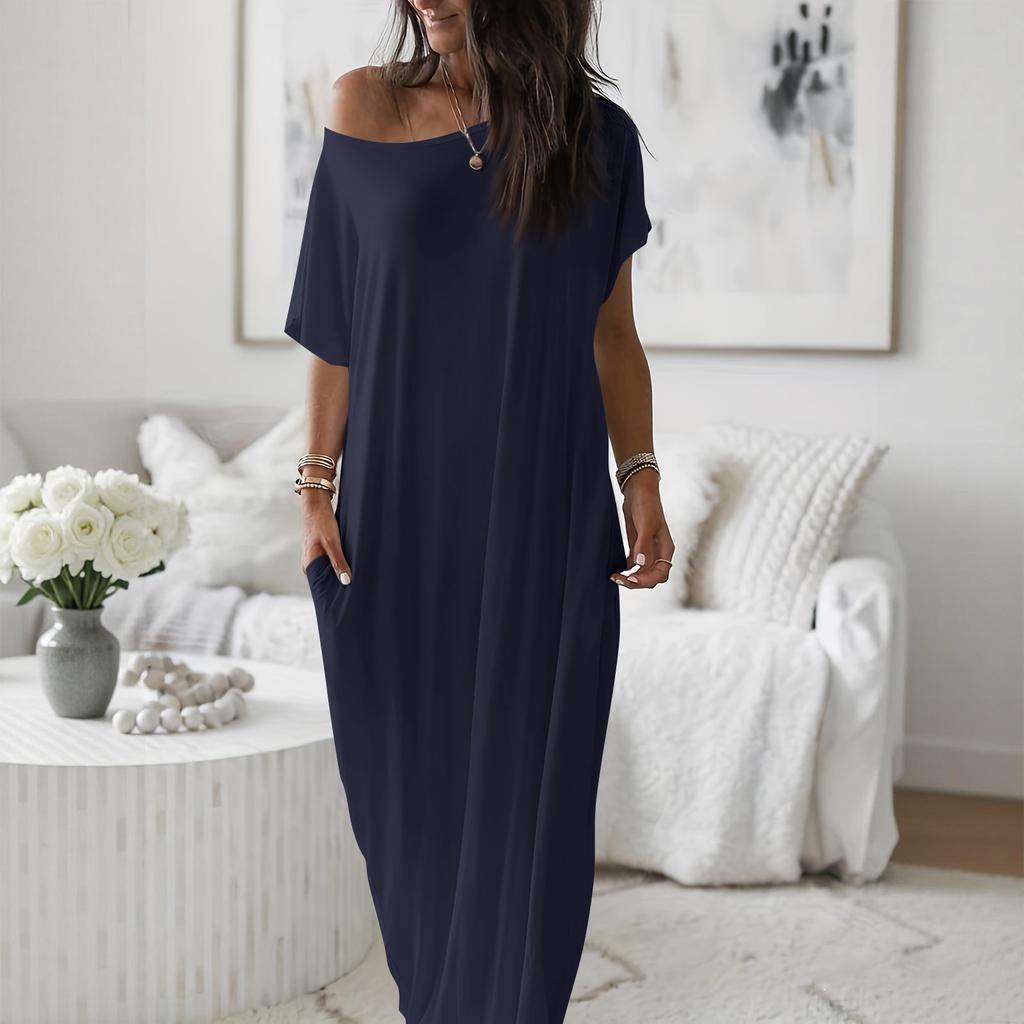 Women's Spring/Summer Short-Sleeve Long Casual Dress