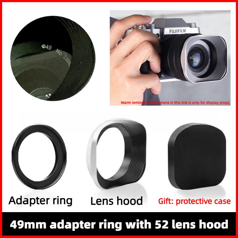 Metal Square Lens Hood for Fuji film XC 35mm F2&XF 23mm / 35mm F2 R WR Lens on XPro3 XT4 XT3 XT30 XT20