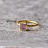 Natural Amethyst Minimalist Ring, Everyday Ring, Boho Purple Quartz Sterling Silver Ring for Women, Bridesmaid Gifts , Amethyst Gold Ring