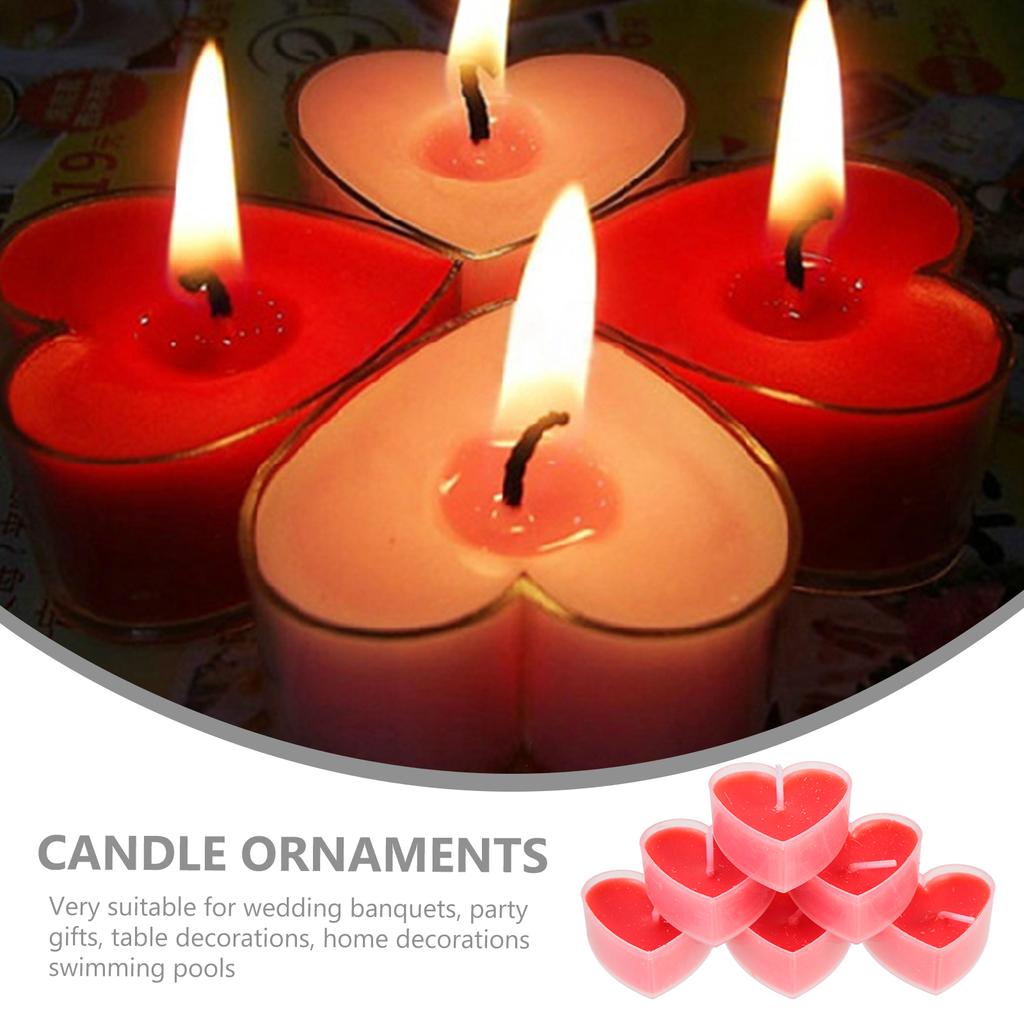 18 Pcs Love Scented Decor Valentine's Day Props Shaped Romantic Decorative Candles Paraffin Handles Heart