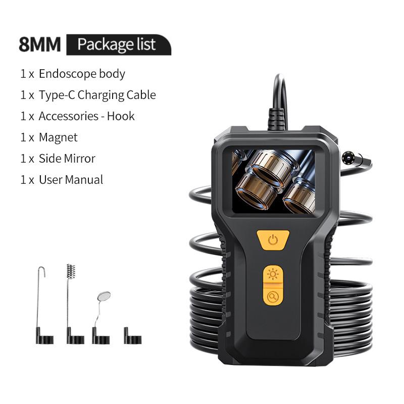 

5.5mm Handheld Industrial Endoscope Camera with 2.4 inch IPS Screen IP67 HD Inspection Borescope 6 Adjustble LED Vehicle Engine 5M
