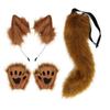 Halloween Prom Plush Cute Beast Ears Headband Fox Tail Gloves Cat Ears Set Cosplay Accessories