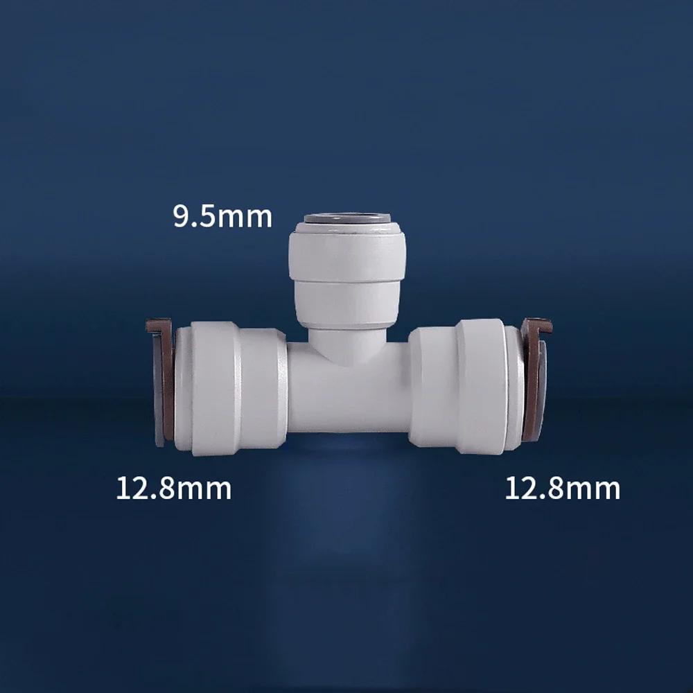 Ajuste 3/8" 1/2" DE X 3/8" Tubo Cotovelo Reto T Conector Rápido de Encaixe POM para Aquário Sistema de Osmose Reversa Filtro de Água RO