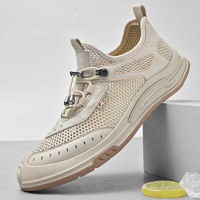 Mode Nouvelle Arrivée Chaussures en Mesh pour Homme Chaussures Décontractées à Lacets Sneakers d'Extérieur pour Homme Respirantes Découpées Plates Chaussures de Sport Légères