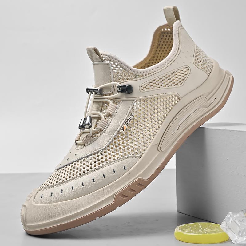 New Arrival Men's Mesh Shoes Lac-up Casual Shoes Outdoor Male Sneakers Breathable Hollow Out Flats Lightweight Sports Footwear