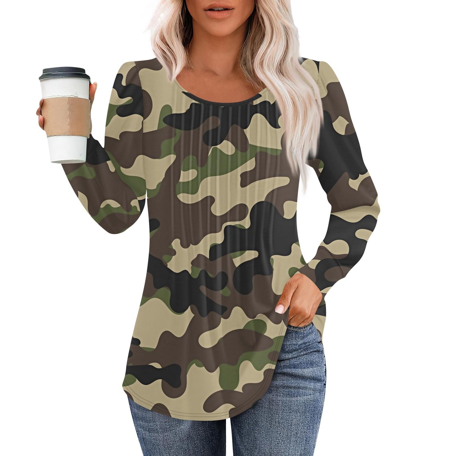 

Рубашки с длинным рукавом для женщин, топы, нарядные повседневные блузки, плиссированные топы-туники с круглым вырезом XL