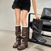 Knee-high Boots, Women's Shoes, Thick-heeled New Boots, Long Boots, Round-toed Knight Boots