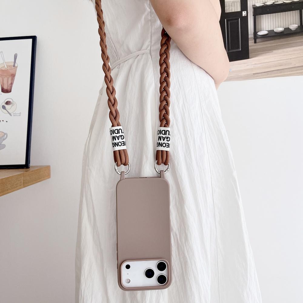 Crossbody Lanyard Matte Liquid Silicone Case For iPhone 17 16 15 14 13 12 11 Pro Max Shoulder Strap Necklace Cord Soft Cover