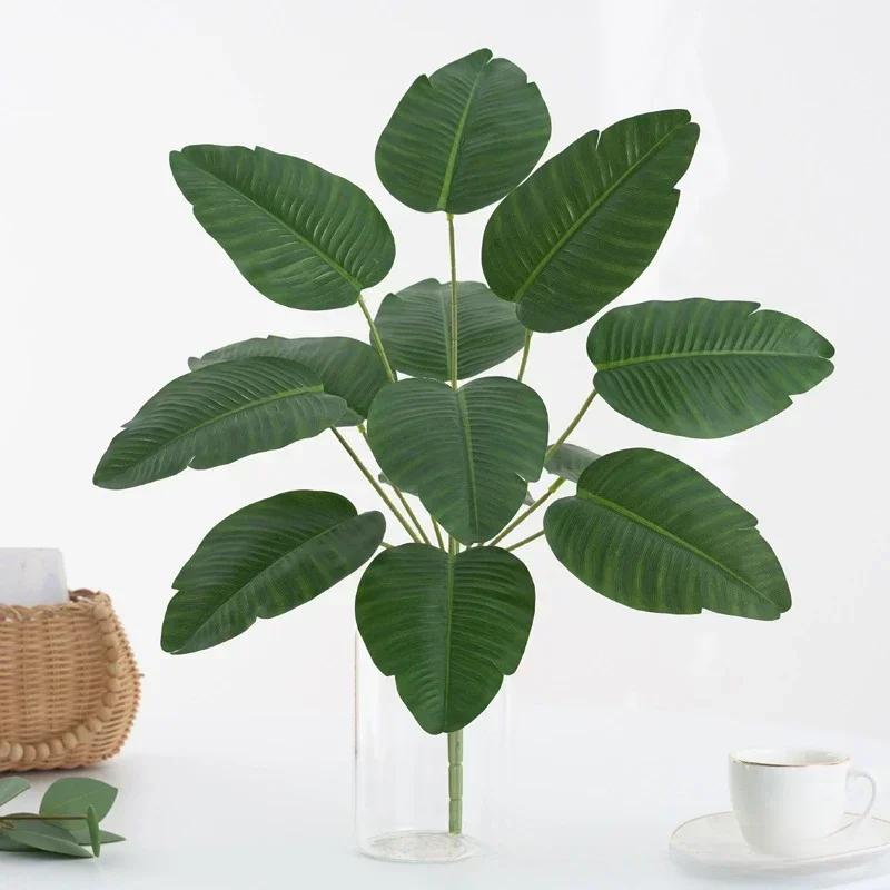 Simulation Plants Leaves Turtle Back Traveler Banana Holiday Party Decor Plastic Peacock Arrowroot Leaf Artificial Green Plant