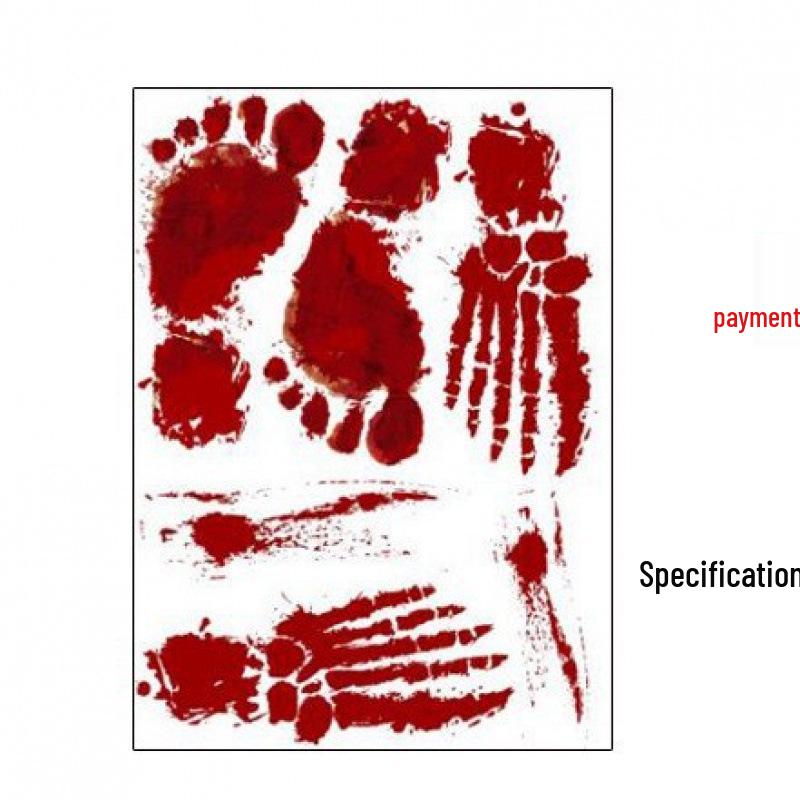 Halloween Blood Handprint & Bat Wall Stickers