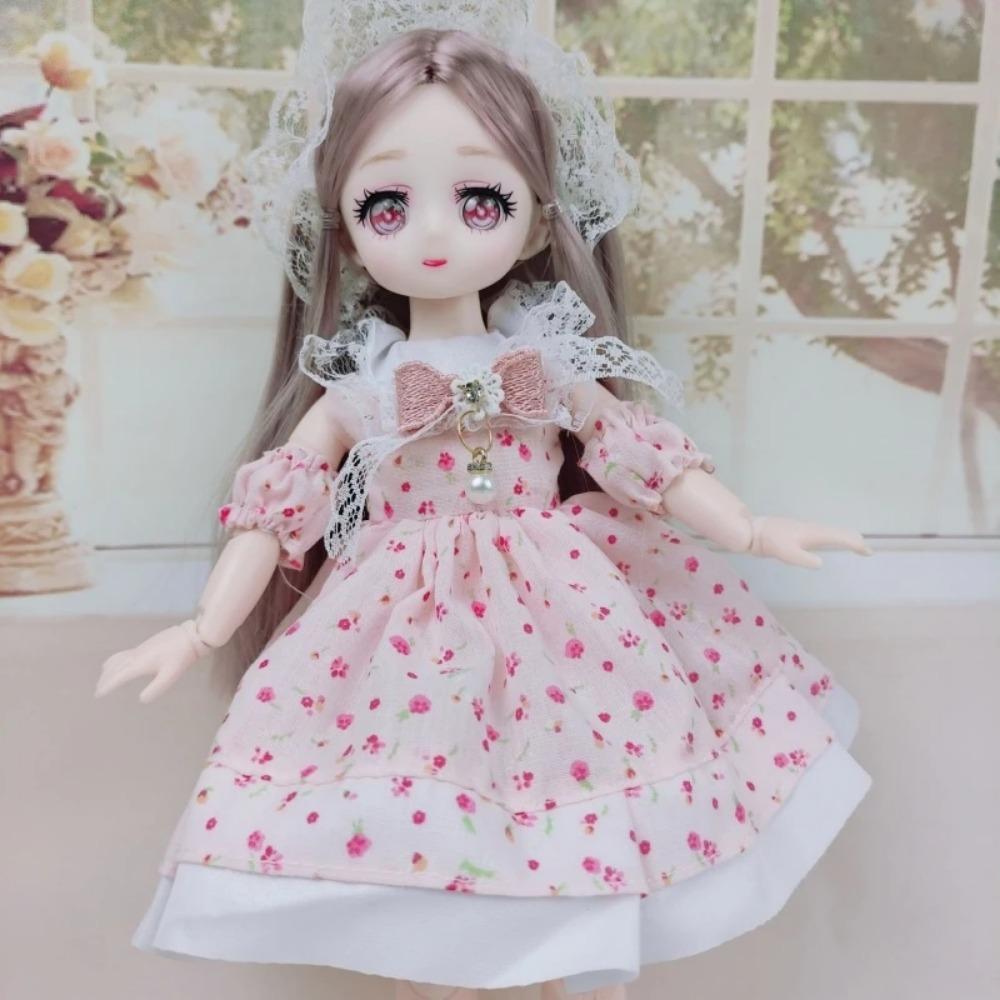 Oblečení pro 1/6 BJD panenku Roztomilé šaty Sukně Pokrývka hlavy 30cm Princezna Panenka Ležérní Kostým Oblečení Doplňky pro panenky Dívka DIY Hračka Dárky