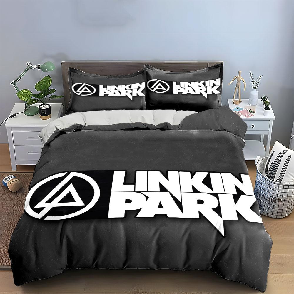 "Linkin Park logo text." Bedding sets Duvet cover sets Duvet covers Pillowcases(1 * Duvet Cover 2 * Pillowcases without duvet insert)