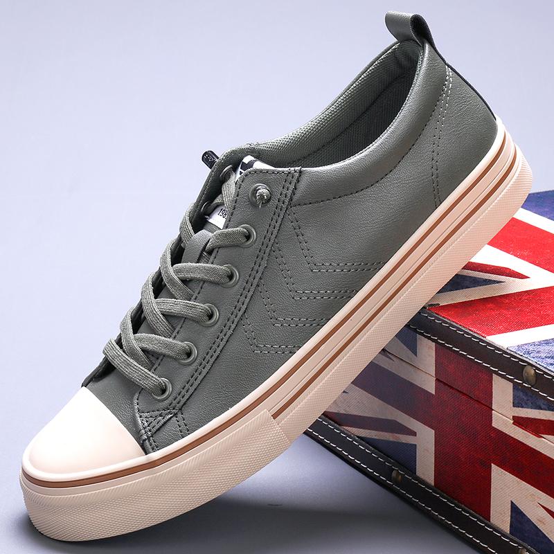 Fashion New Fashion Mens Casual Shoes Youth Teenage Leather Footwear for Men Lace-up Male Casual Sneakers Versatile Male Vulcanize Shoes