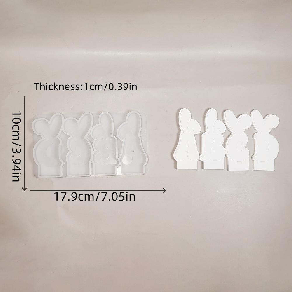 

Форма для украшения в виде алфавита с кроличьими ушками, форма для декорации с ушками кролика, форма для DIY из кристаллического гипса, эпоксидной смолы, декор для дома на Пасху