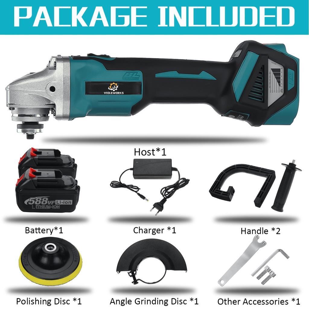 588VF 6 hastighet 2 i 1 trådløs vinkelsliper bilpolerer børsteløs elektrisk vinkelsliper slipemaskin for Makita 18v batteri