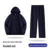 2025 Women's Autumn/Winter Hooded Sweatshirt & Flat Hem Sweatpants Set - Trendy American Brand Loose Fit, 300g Weight.