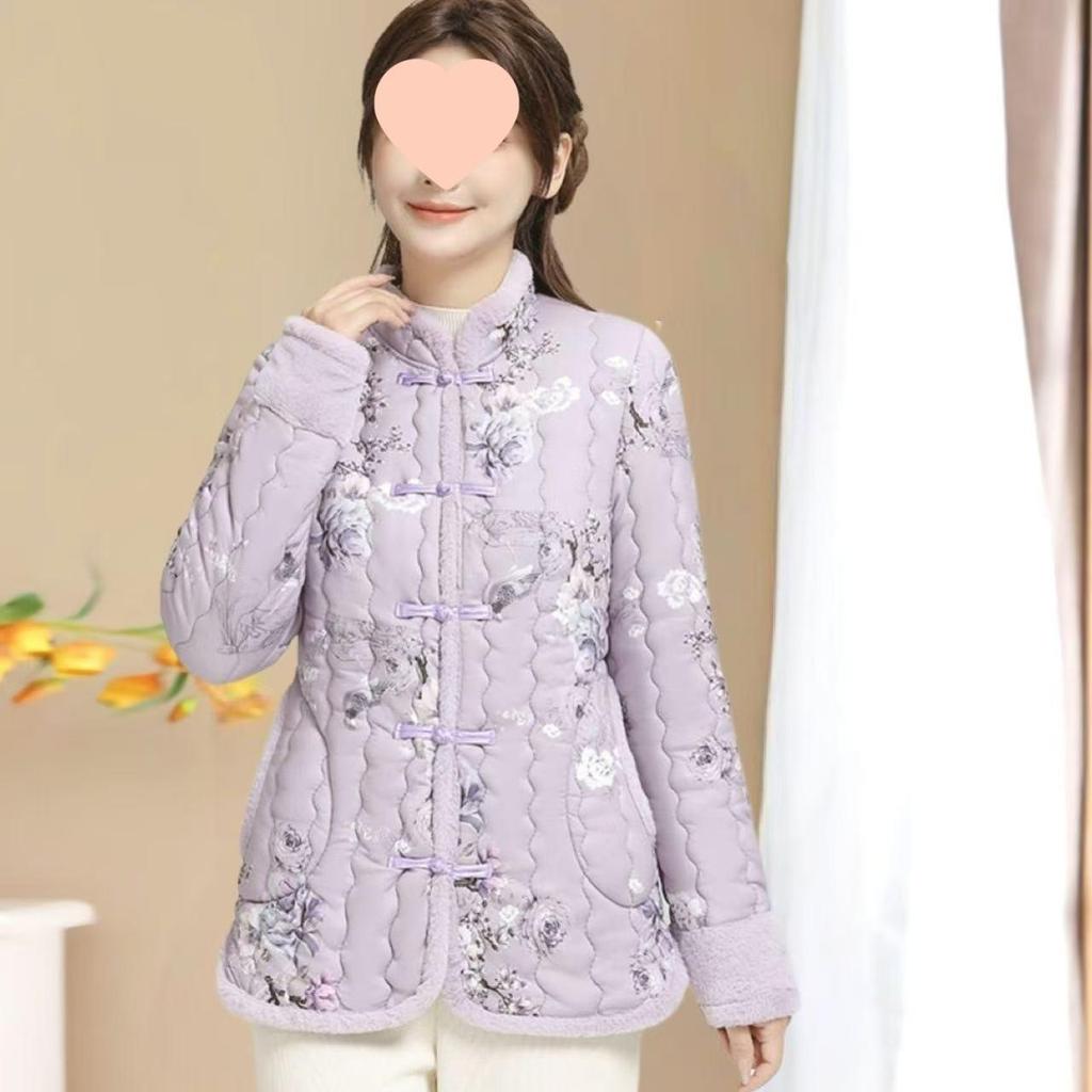 Retro Thickened Chinese Cotton Jacket with Frog Buttons and Fleece-Lining: Versatile Winter Outerwear