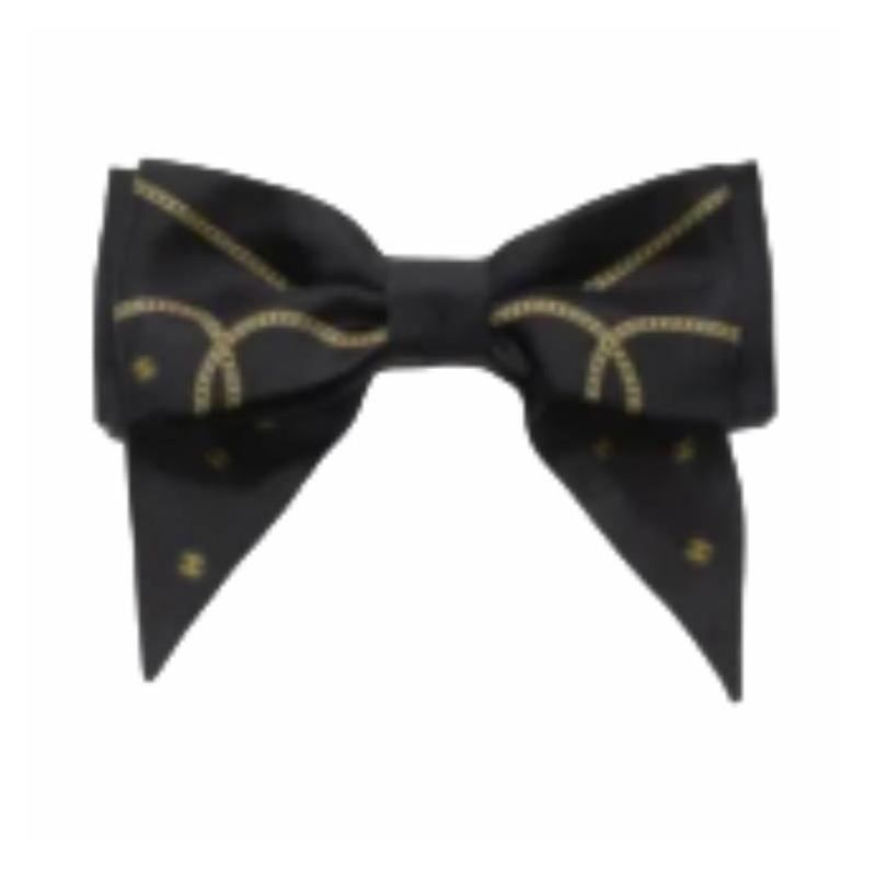 

CHANEL [25S Spring and Summer] Bow Print Design - Hair Clip Women s Black чорний
