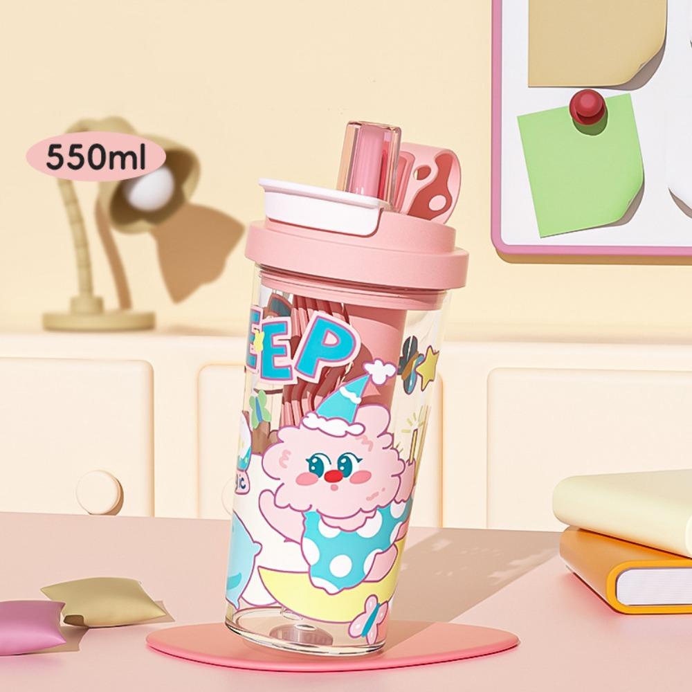 

Plastic Drinking Cup Cartoon Prints Water Jugs Portable Water Bottle
