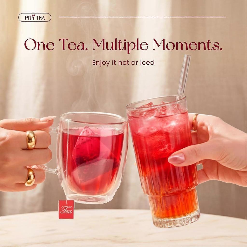 PiPi Tea Bustine di Tè all'Ibisco Biologico Tè Salutare