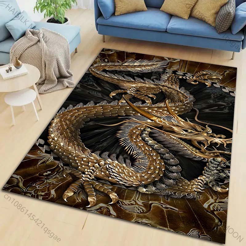 1PC Dreamy Eastern Dragon Pattern Carpet for Living Room Bedroom Sofa Home Decor Non-slip Floor Mat Large Size Luxury Gift