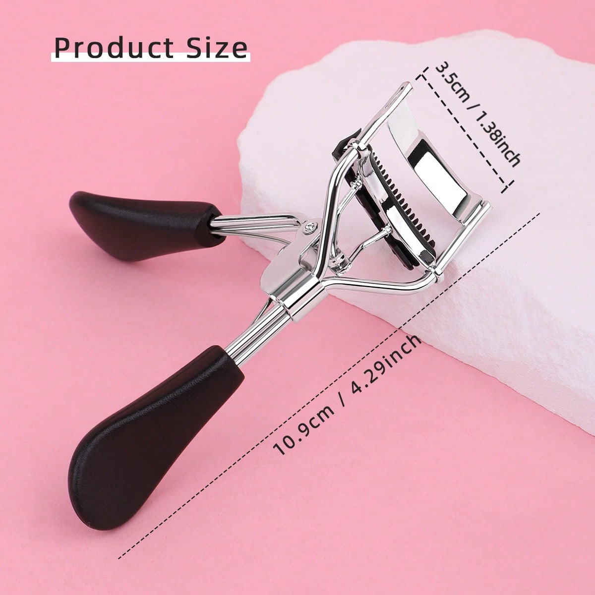 

1pc Portable Eyelash Curler, Black Color With Comb, Instantly Curls And Holds Lashes, Suitable For Daily Makeup 1PC чёрный