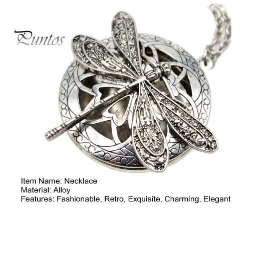 Vintage Necklace Retro Dragonfly Pendant Long Necklace Handmade Boho Ethnic Style Jewelry for Women Daily Wear Gifting