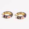 Traditional Flower Enamel Ear Rings Chinese Glaze Ear Jewelry Chinese Style Earrings  Jewelry