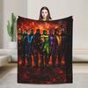 Mortal Kombat II Flannel Blanket Vintage Game Warm Bedding Throws for Living Room Camping Print Bedspread Sofa Bed Cover