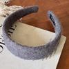 Women Headband Wide-Brimmed Sponge Filling Soft Suede Texture Hair Hoop Autumn