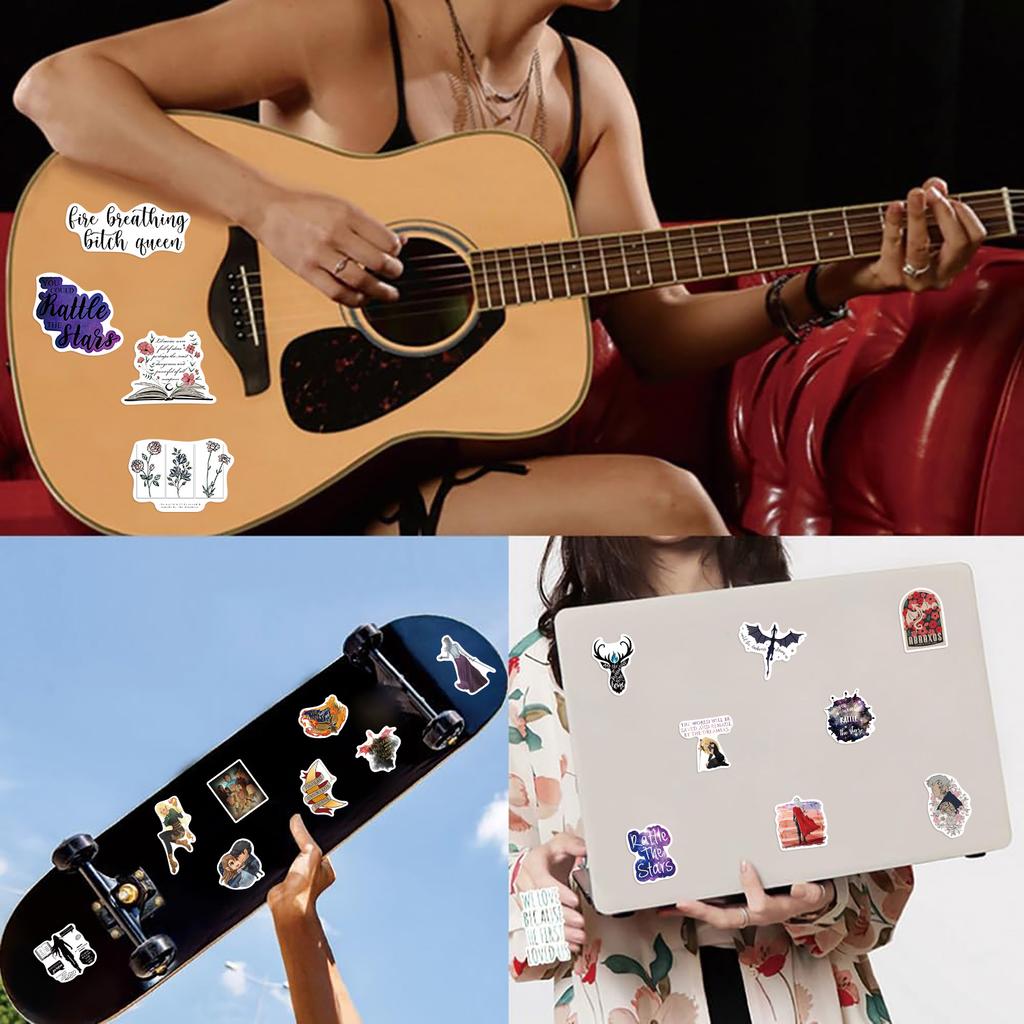 50 Reading Books Throne of Glass Graffiti Stickers Guitar Notebook Suitcase DIY Waterproof Stickers