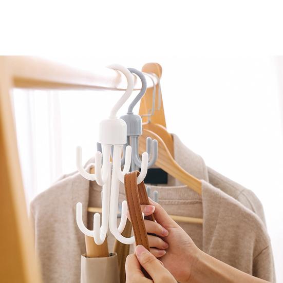 Compact Mini High-quality Wear-resistant 4 Hooks Rotatable Anti-fall Storage Rack Hanging Holder