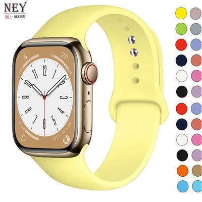 Silicone Band For Apple Watch Straps 40 Mm 49mm 44 Mm 45mm 42mm 41mm 38mm 44mm Sports Bracelet iWatch Series 9 8 7 6 SE Ultra 2