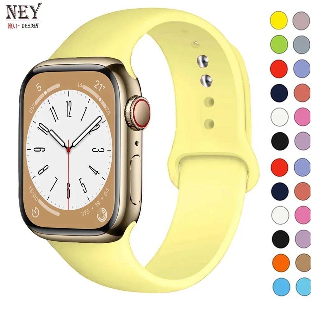 Silicone Band For Apple Watch Strap 44mm 45mm 40mm 41mm 42mm 45 Mm Sport Bracelet Iwatch Series 8 7 6 5 4 3 SE 9 Ultra 2 49mm