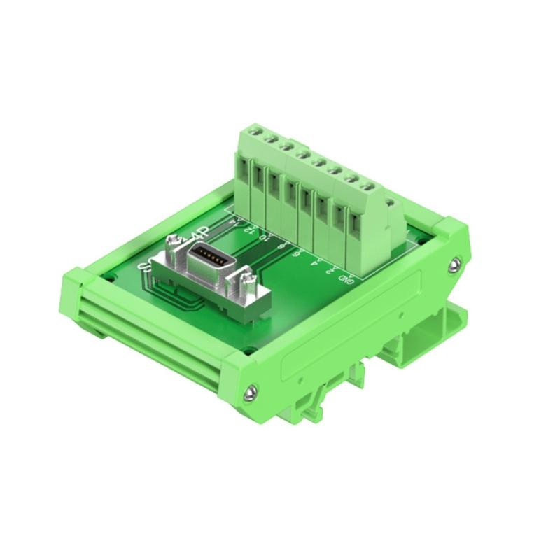 SCSI Rail Mounted Terminal Block Connectors, 14P to 100P Optional Female Interfaces for Tape Drive and Scanners
