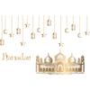 Multicolor Eid Mubarak Wall Stickers Star Moon Lantern Castle Ramadan Kareem Decals Eid Al-fitr Accessories Mural Bedroom