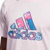 Adidas Solid Color Logo Print Pullover Crew Neck T-Shirt Men Tops Pink HS4333