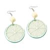 Harajuku Fruit Orange Lemon Pendant Earrings Women'S Sweet Temperament Earrings Ear Jewelry