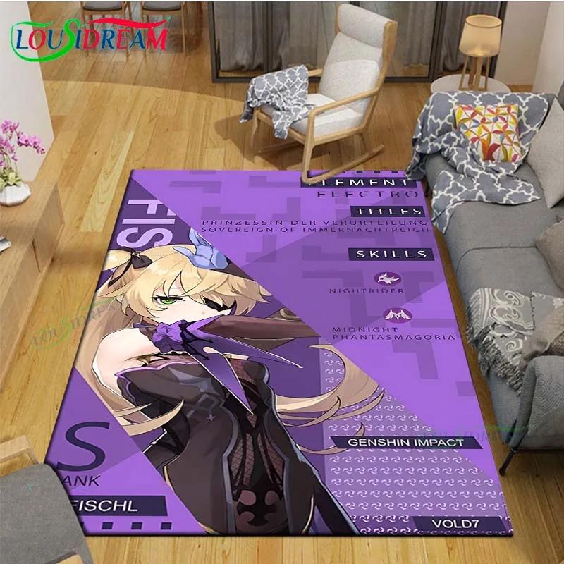 Popular Cartoon Game G-Genshin Impact Printed Carpet Living Room Anti-Skid Area Rug Kids Bedroom Mats Yoga Mat Carpet Decor Gift