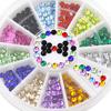 12 Colors Glitters 3mm Acrylic Nail Decoration Stickers DIY Tips Manicure Wheel