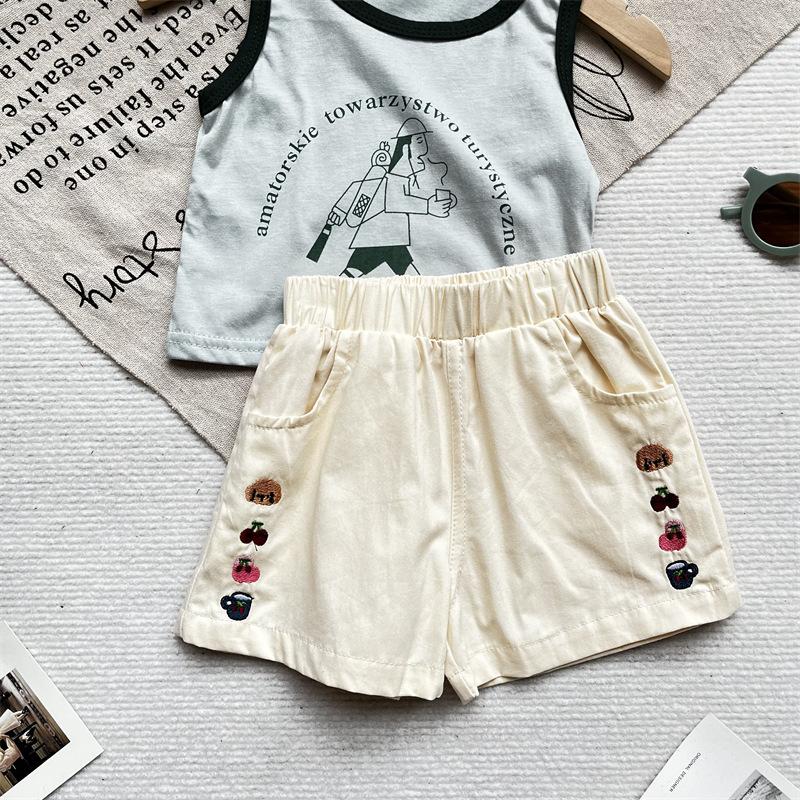 

Fashion Shorts Embroidered Shorts for Girls Summer Wear Thin Casual Pants Versatile and Trendy 120 слоновая кость