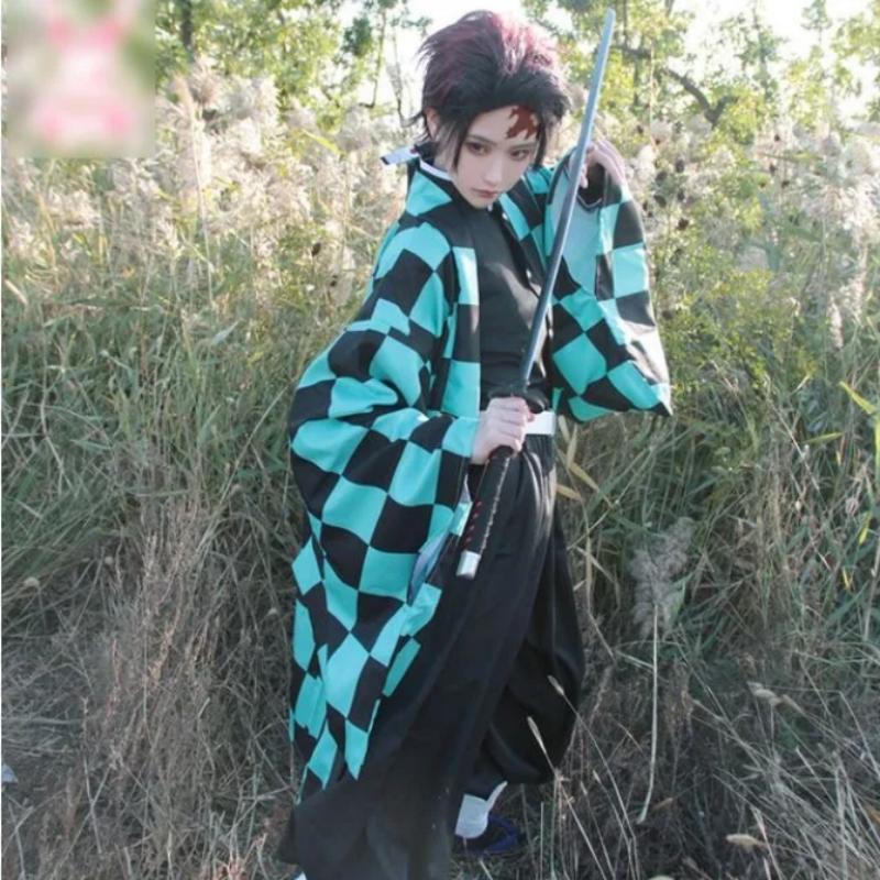 Anime Dämon Slayer Kamado Tanjirou Cosplay Kostüm Kimetsu No Yaiba Cartoon Kostüm Sutis Perücken Halloween Für Kinder Erwachsene CosParty