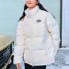 Skechers Letter Print Stand Collar Short Sleeve Puffer Jacket Unisex Jacket Cotton-Candy-White L423U101-0074
