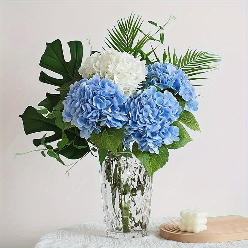 3D Latex Artificial Hydrangea Branches Big Hydrangea Flower Real Touch Artificial Flowers Home Table Office Wedding Decoration